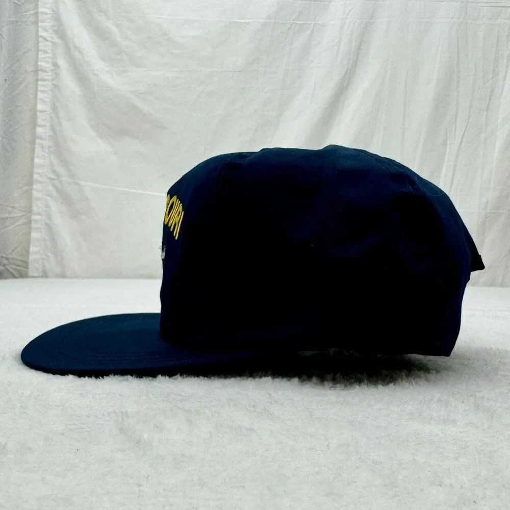 Vintage USS Missouri BB-63 Battleship Navy Snapback Cap Embroidered Blue (B)